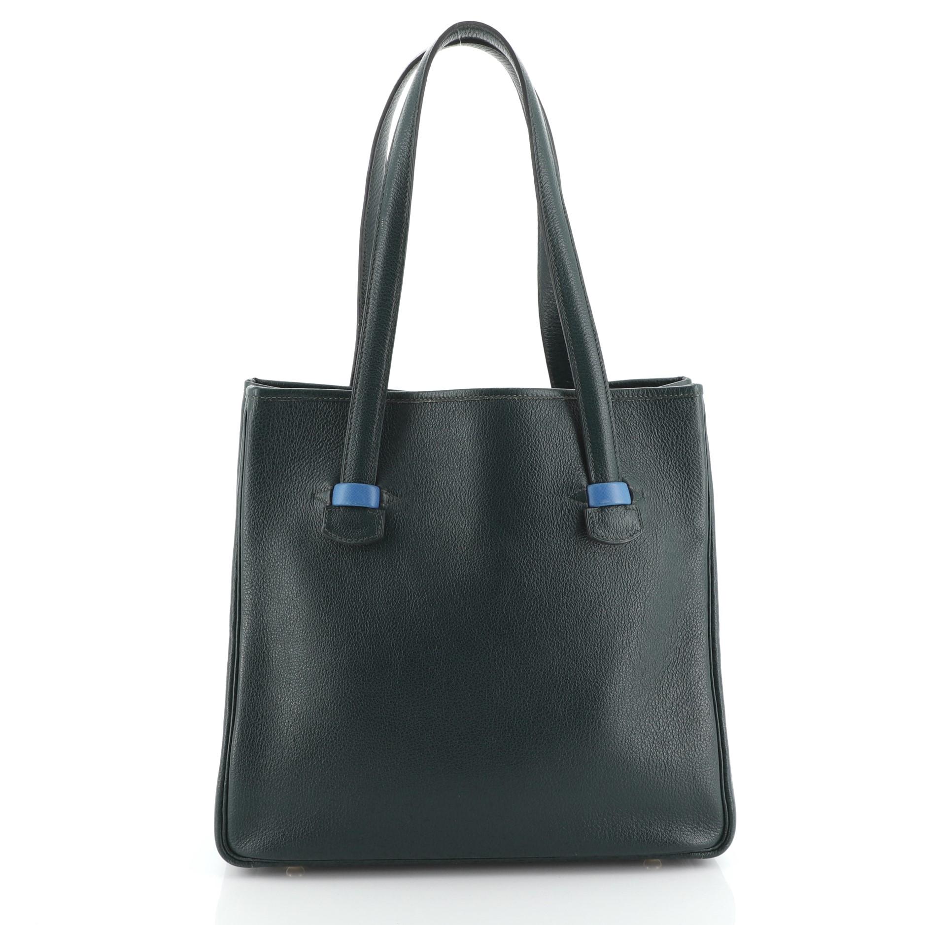 Noir Hermès Galop Tote en cuir