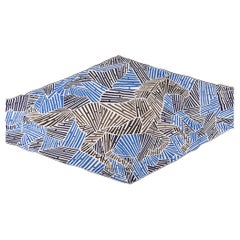 Hermes Galop'H Losange Triangle Scarf Naturel Blue Etoupe Cashmere and Silk