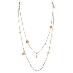 Hermès Gambade 18K Rose Gold 0.42 Ct Diamond Necklace