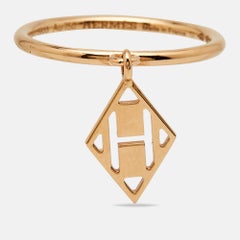 Hermès Gambade 18k Rose Gold Ring Size 52