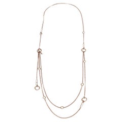 Hermès, collier long chaîne Gambade en or rose 18 carats et diamants