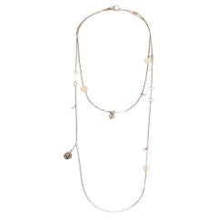Hermes Gambade Diamonds 18k Rose Gold Long Station Necklace