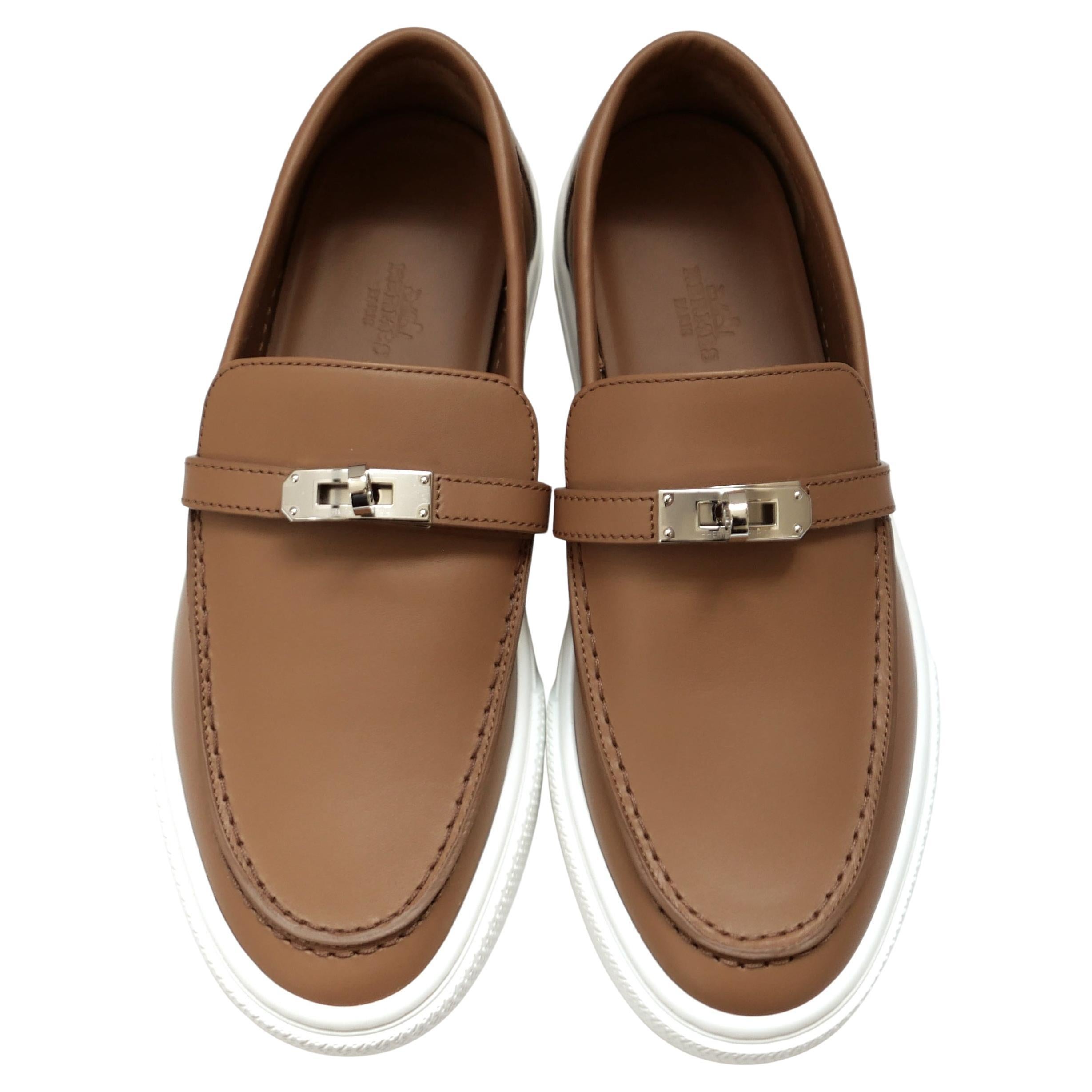 Hermes Game Loafers Naturel Tan Leather