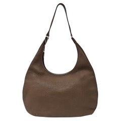 Hermes Gao Etoupe Dark Grey Clemence Leather Hobo Shoulder Bag 2008