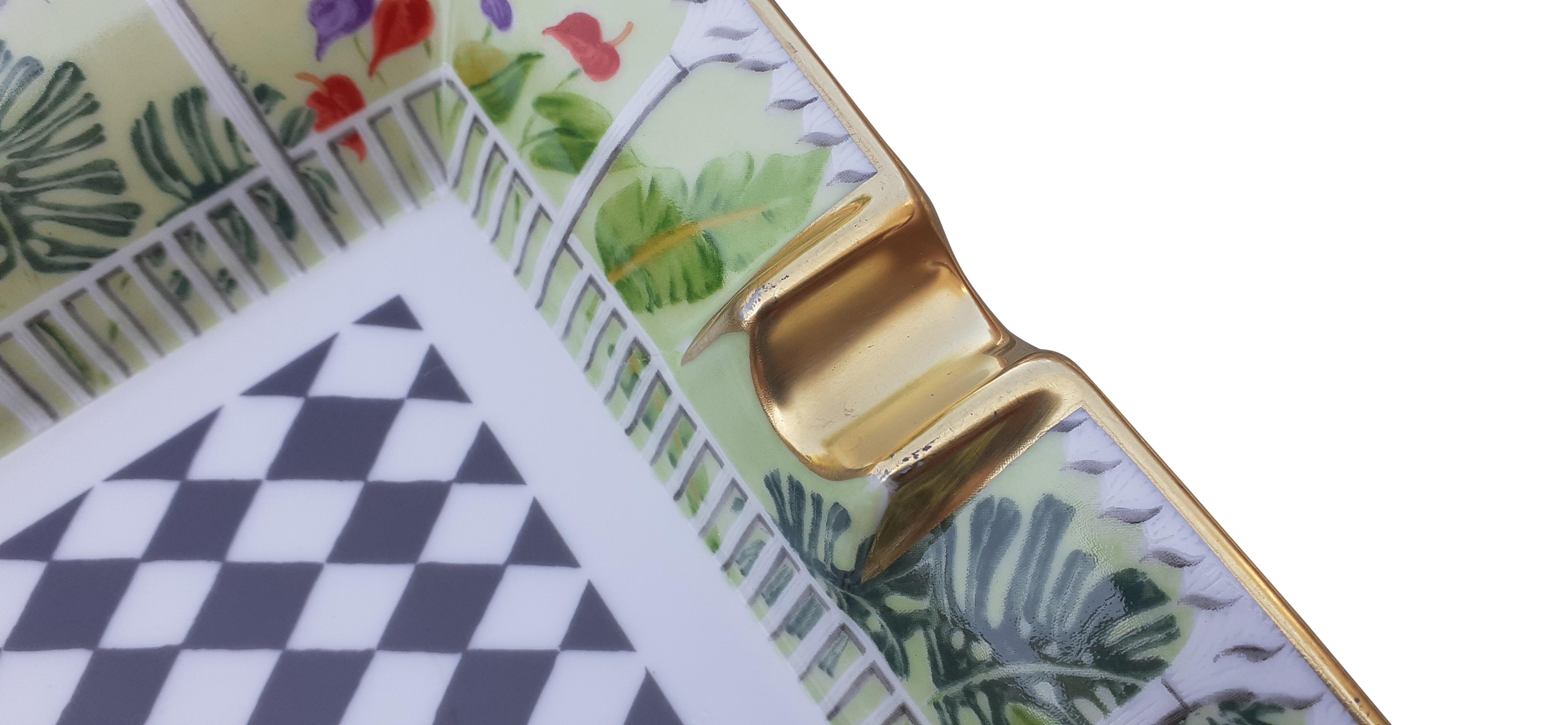 Hermès Jardin Cendrier Plateau à monnaie Porcelaine Or en vente 6
