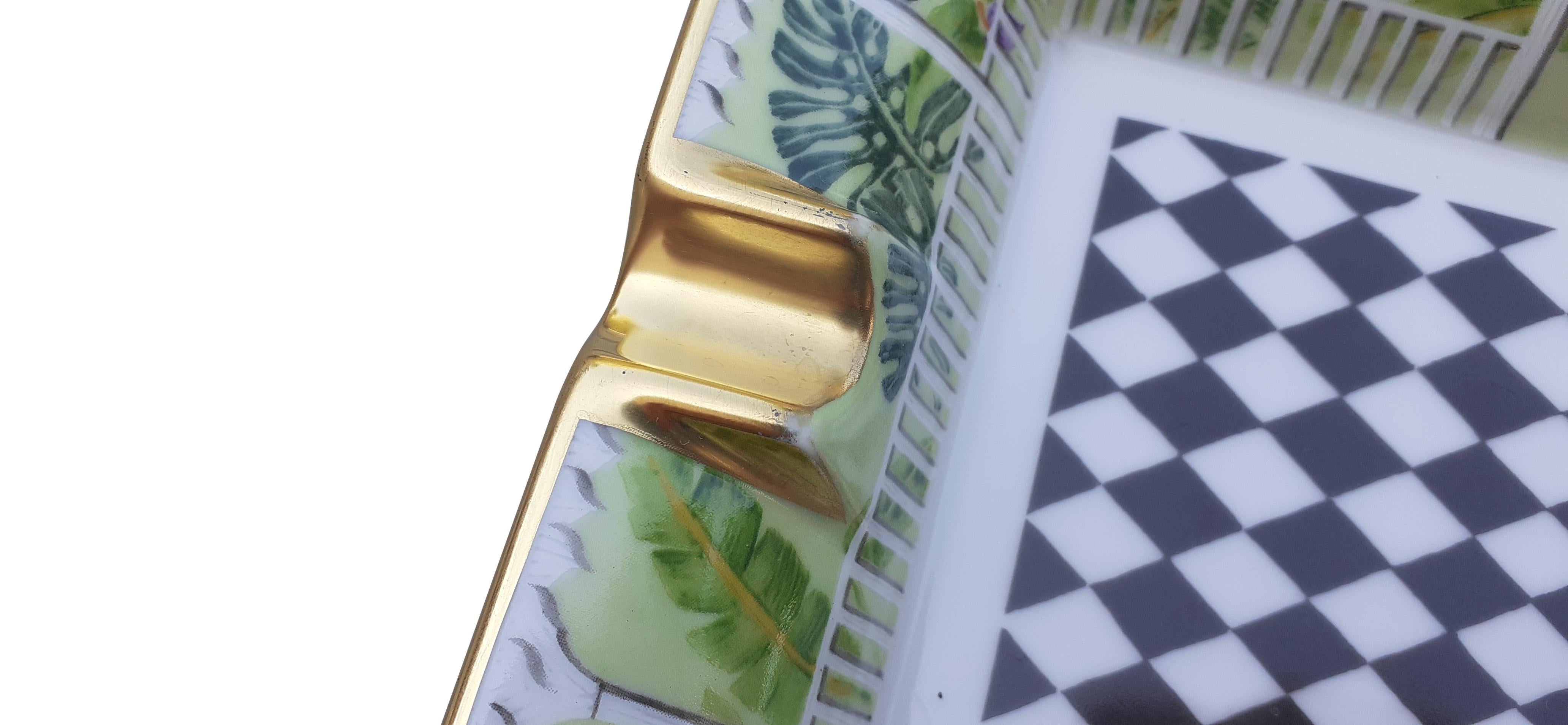Hermès Jardin Cendrier Plateau à monnaie Porcelaine Or en vente 5