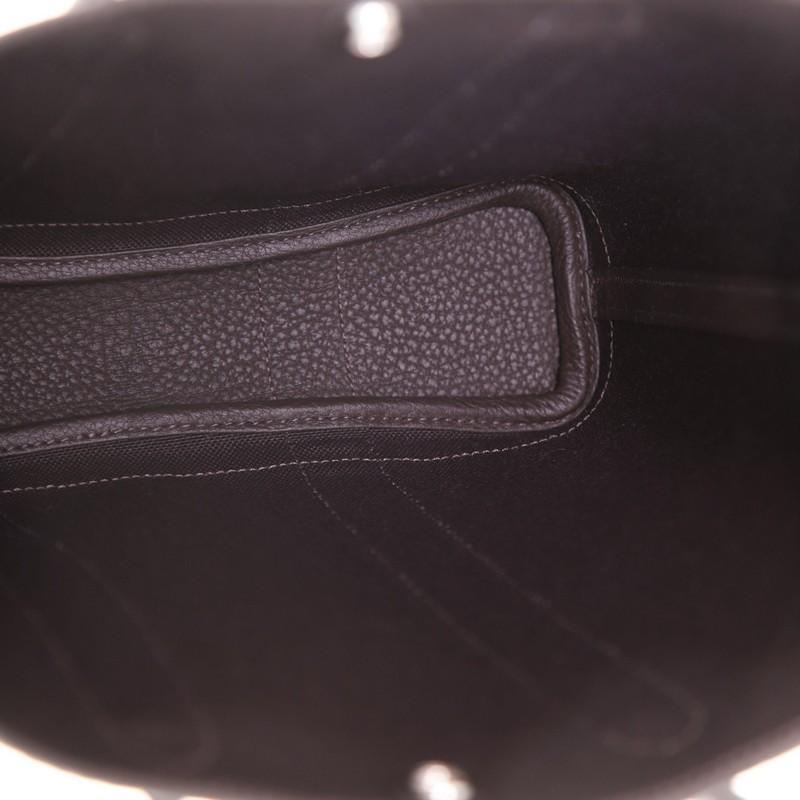 Black Hermes Garden File Tote Toile and Leather 28