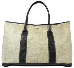 Hermès Garden Party 219720 Grey X Black Toile Ash Negonda Tote