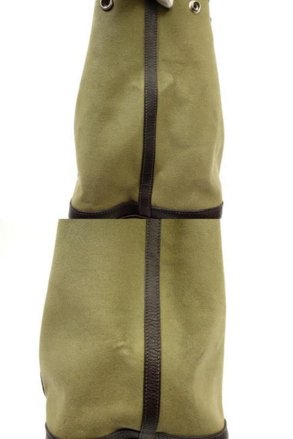 Hermès Garden Party 225224 Brown X Khaki Toile Canvas Leather Tote For Sale 1