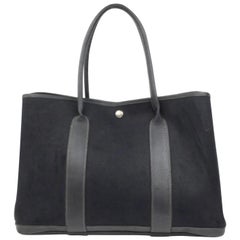 Hermès Garden Party 225678 Black Toile Canvas X Leather Tote