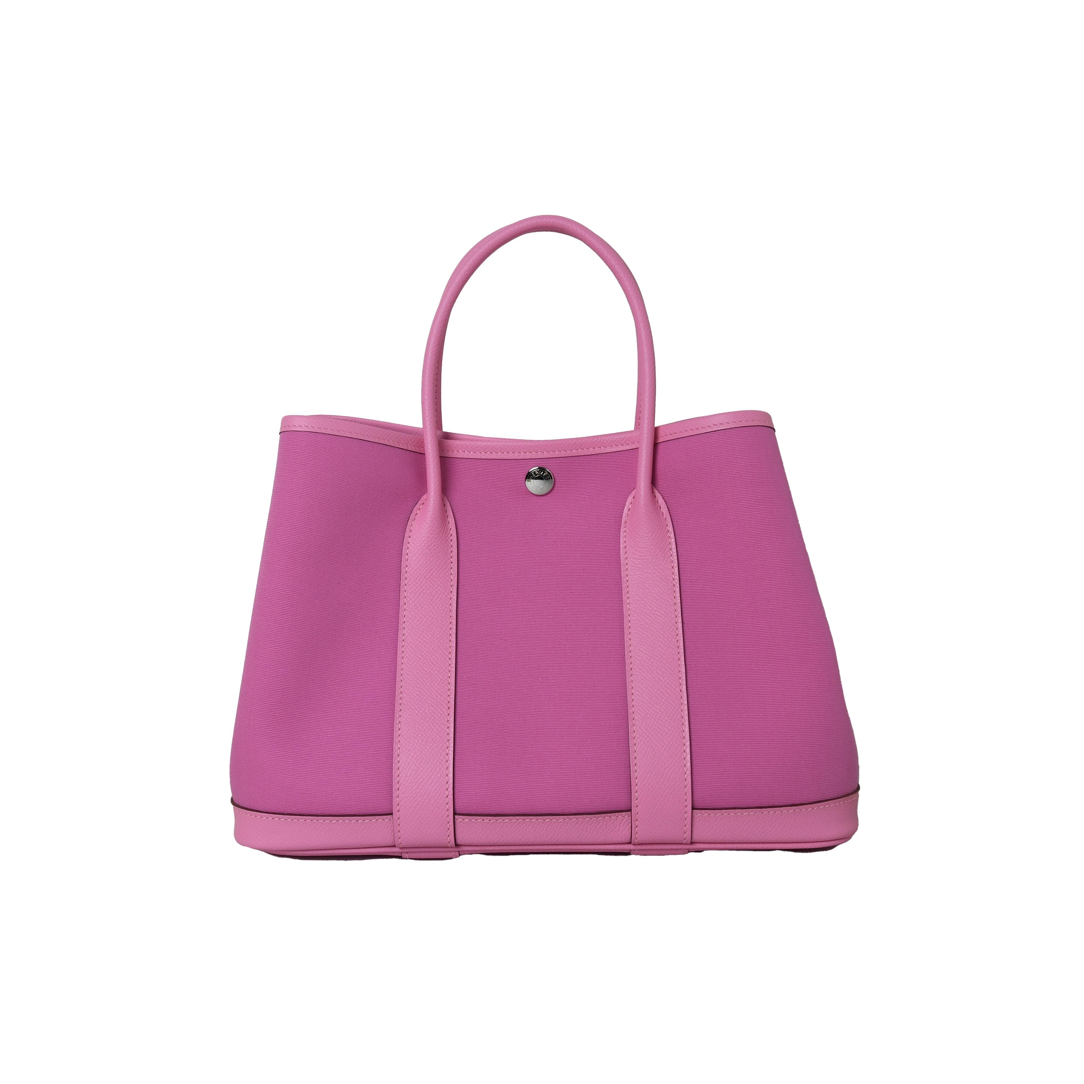 Hermes Garden Party 30 Bag Bubblegum In New Condition For Sale In Flushing, NY