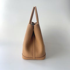 Hermès Garden Party 30 Bag In Biscuit Negonda Leather, Palladium Hardware