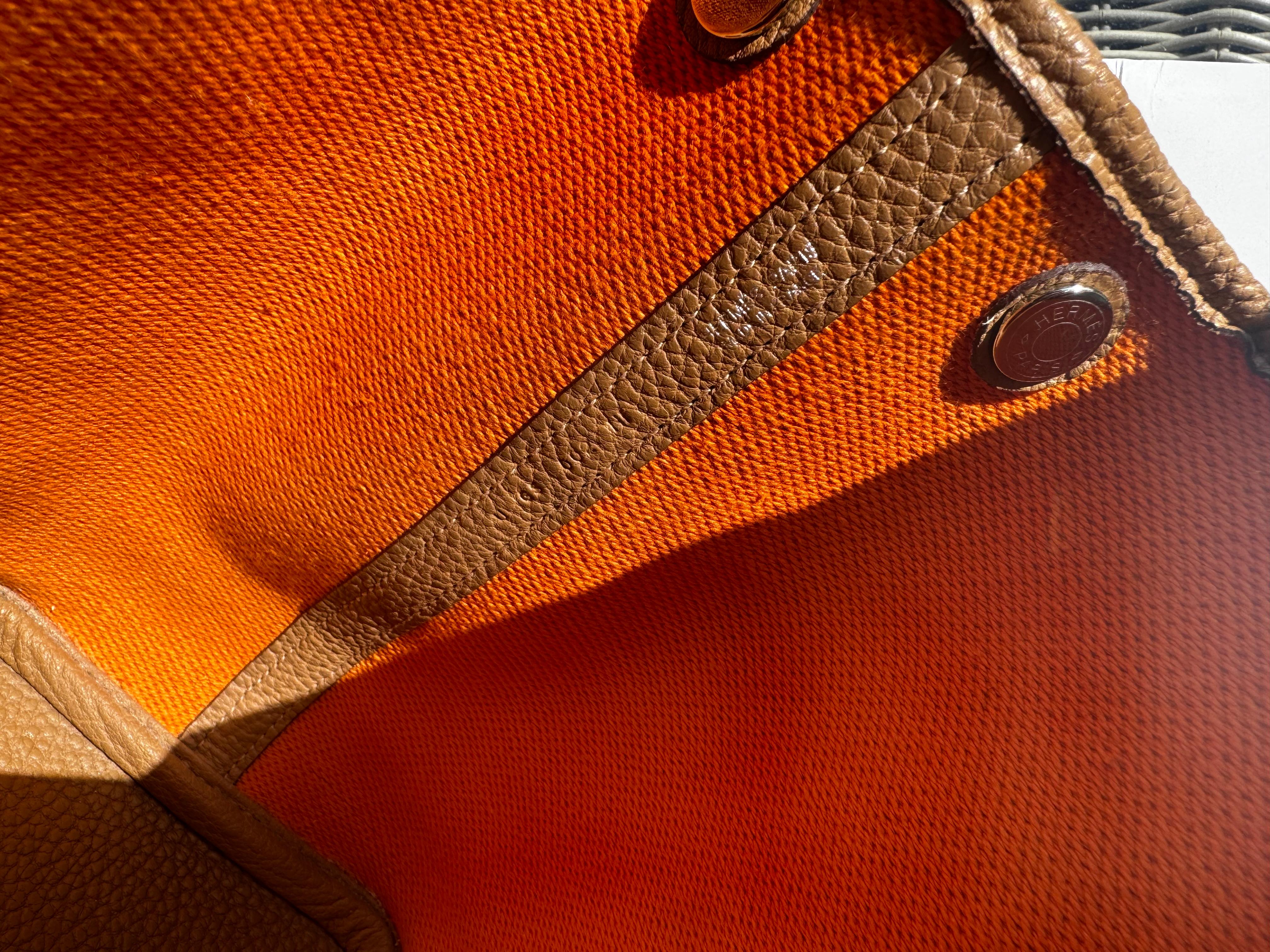 Hermes Garden Party 30 Tasche in Ecru und Apricot innen im Zustand „Hervorragend“ in London, England