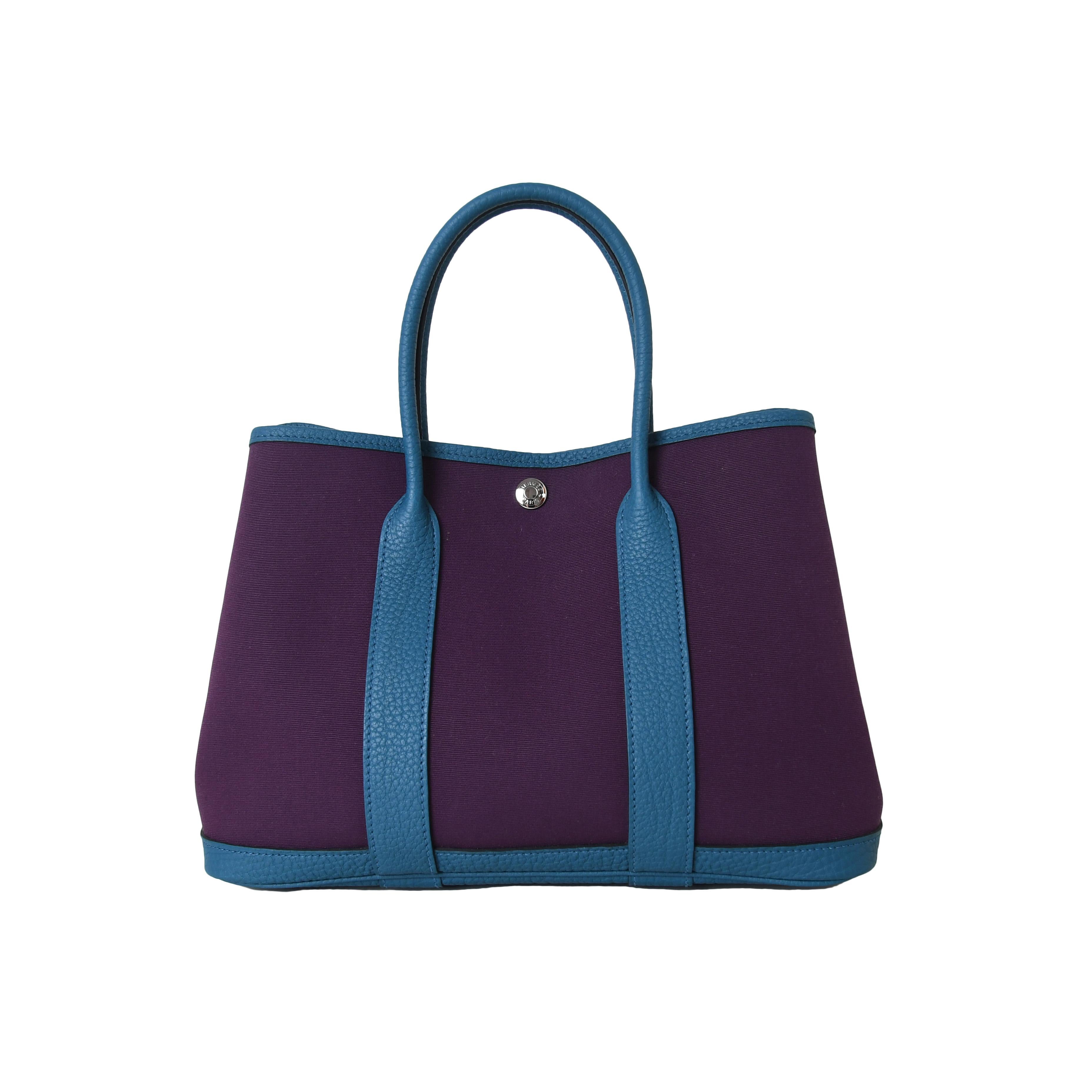 Hermes Garden Party 30 Cassis Cobalt In New Condition For Sale In Flushing, NY