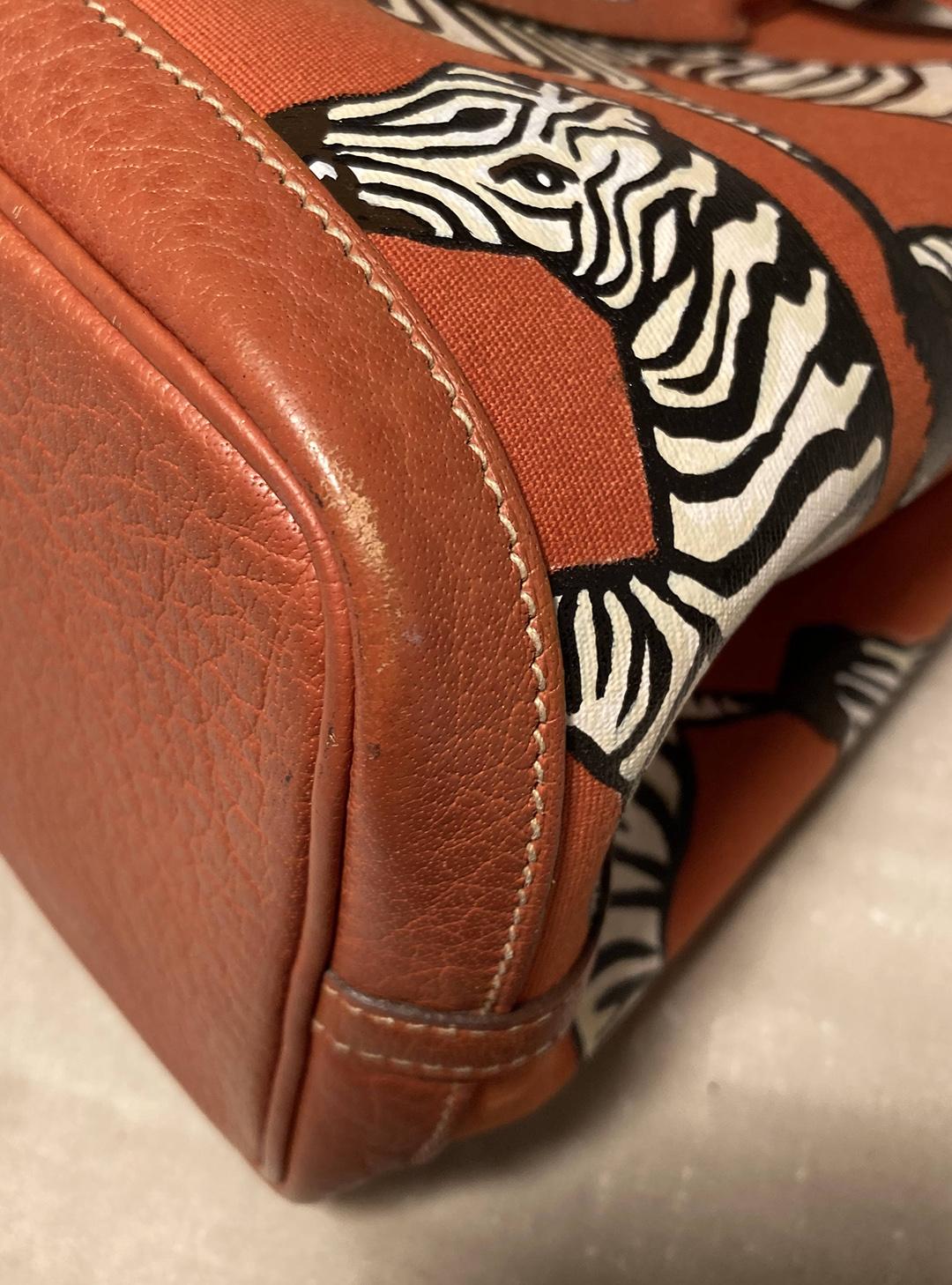 Hermes Garden Party 30 Hand Painted Zebra Print Tote 3