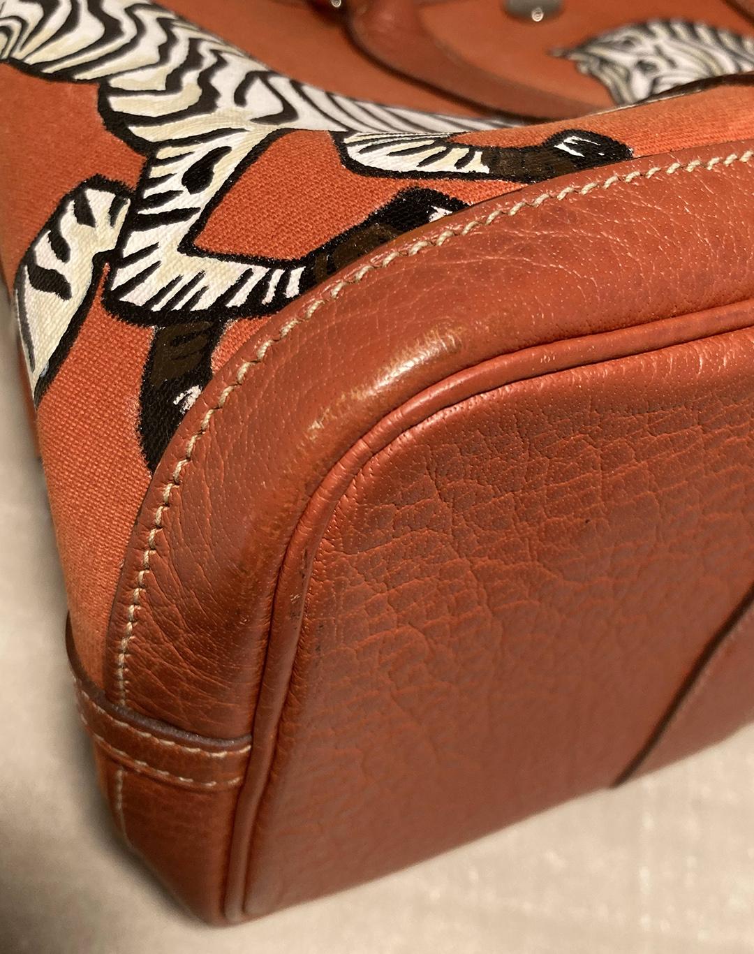 Hermes Garden Party 30 Hand Painted Zebra Print Tote 5