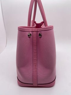 Hermes Garden Party 30 Pink Canvas TPM Top Handle Shopping Bag