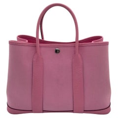 Hermes Garden Party 30 Pink Canvas TPM Top Handle Shopping Bag