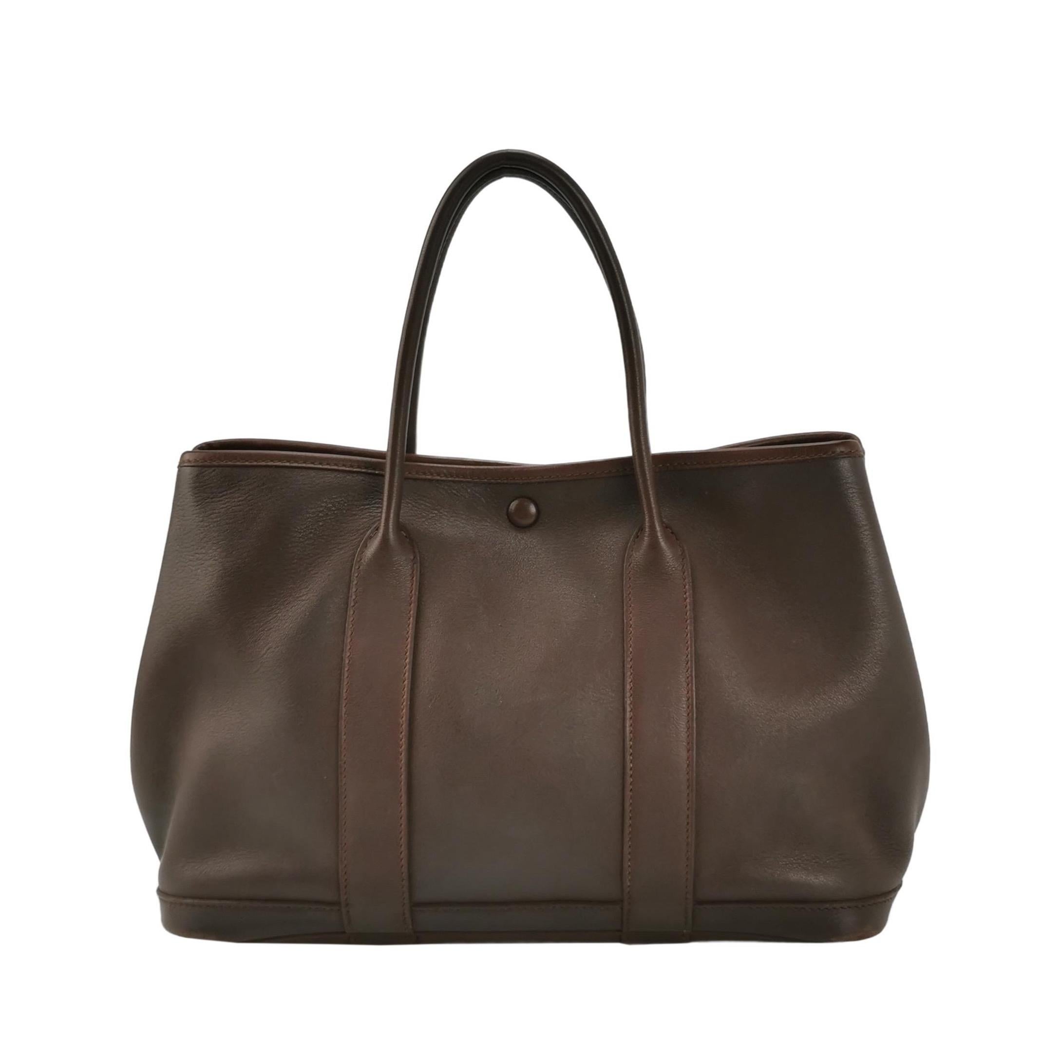 Hermes Garden Party 30 Swift Leder Schokoladenbraun 47 Tote im Angebot
