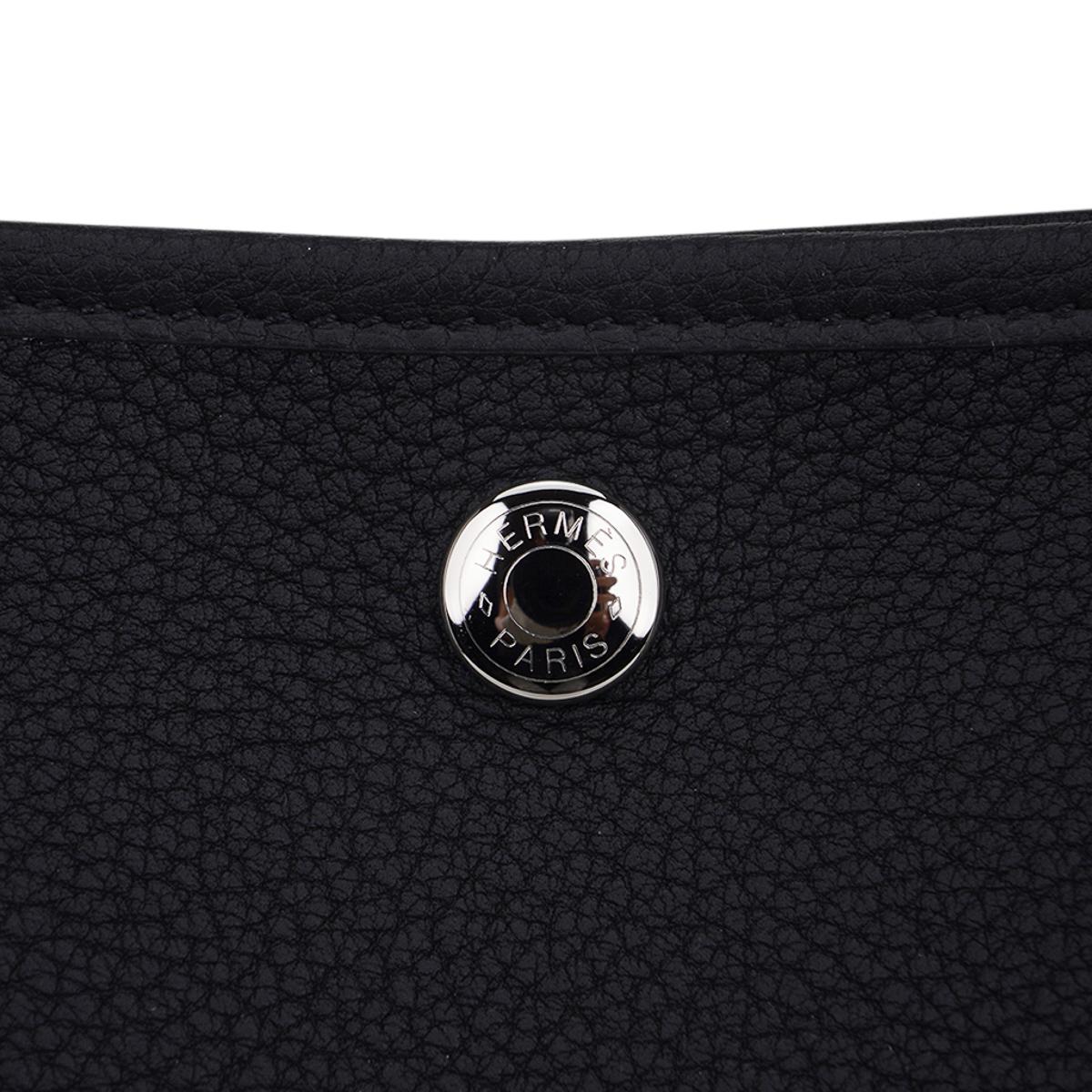 Hermes Garden Party 36 Bag Black Negonda Leather Palladium Hardware In New Condition For Sale In Miami, FL
