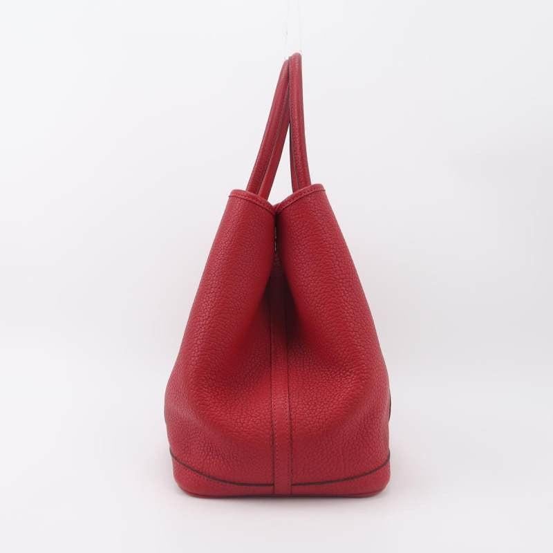 Women's Hermes Garden Party 36 Red Calfskin Leather Handbag 2015