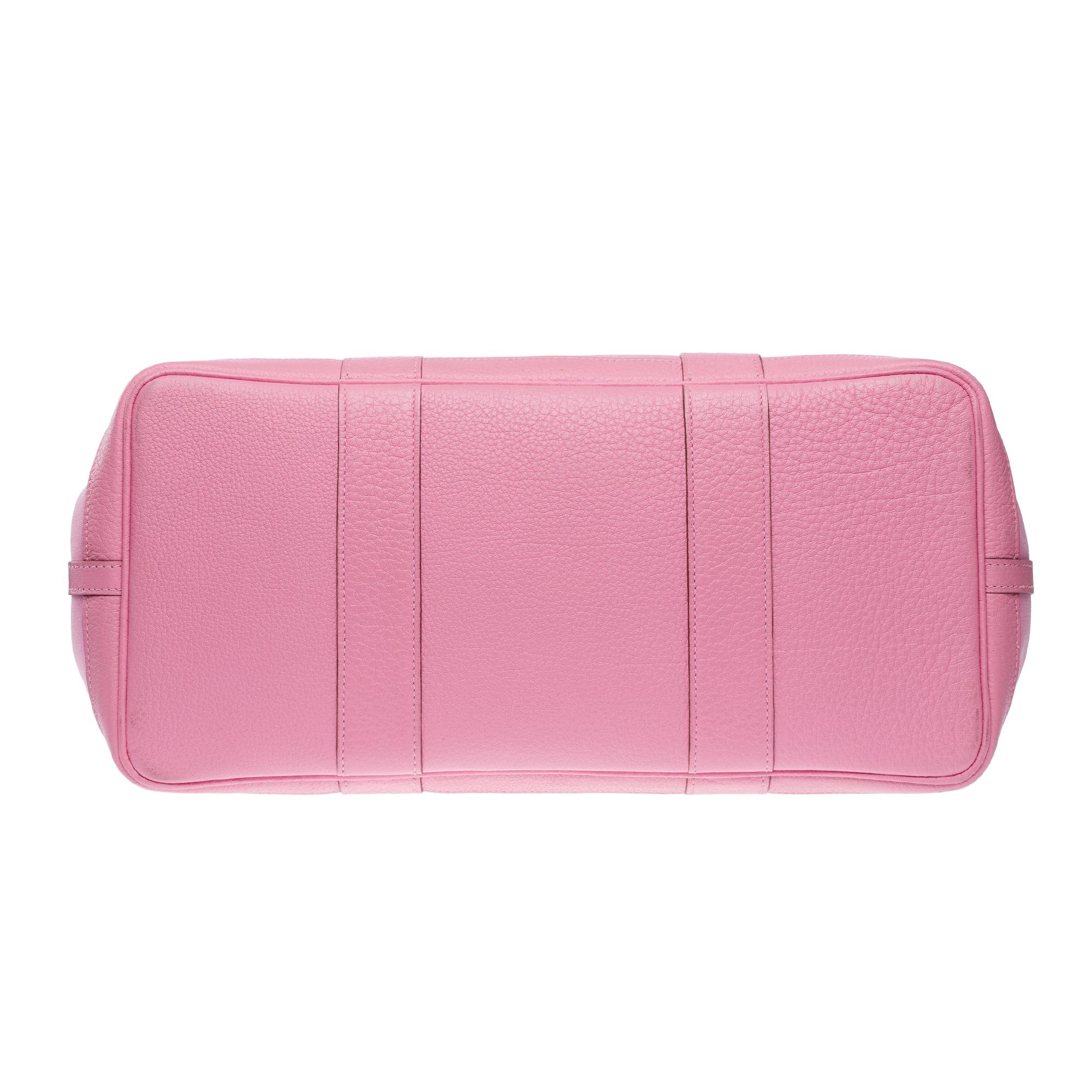 Hermès Garden Party 36 Tote bag in Pink canvas and Taurillon leather, PHW For Sale 6