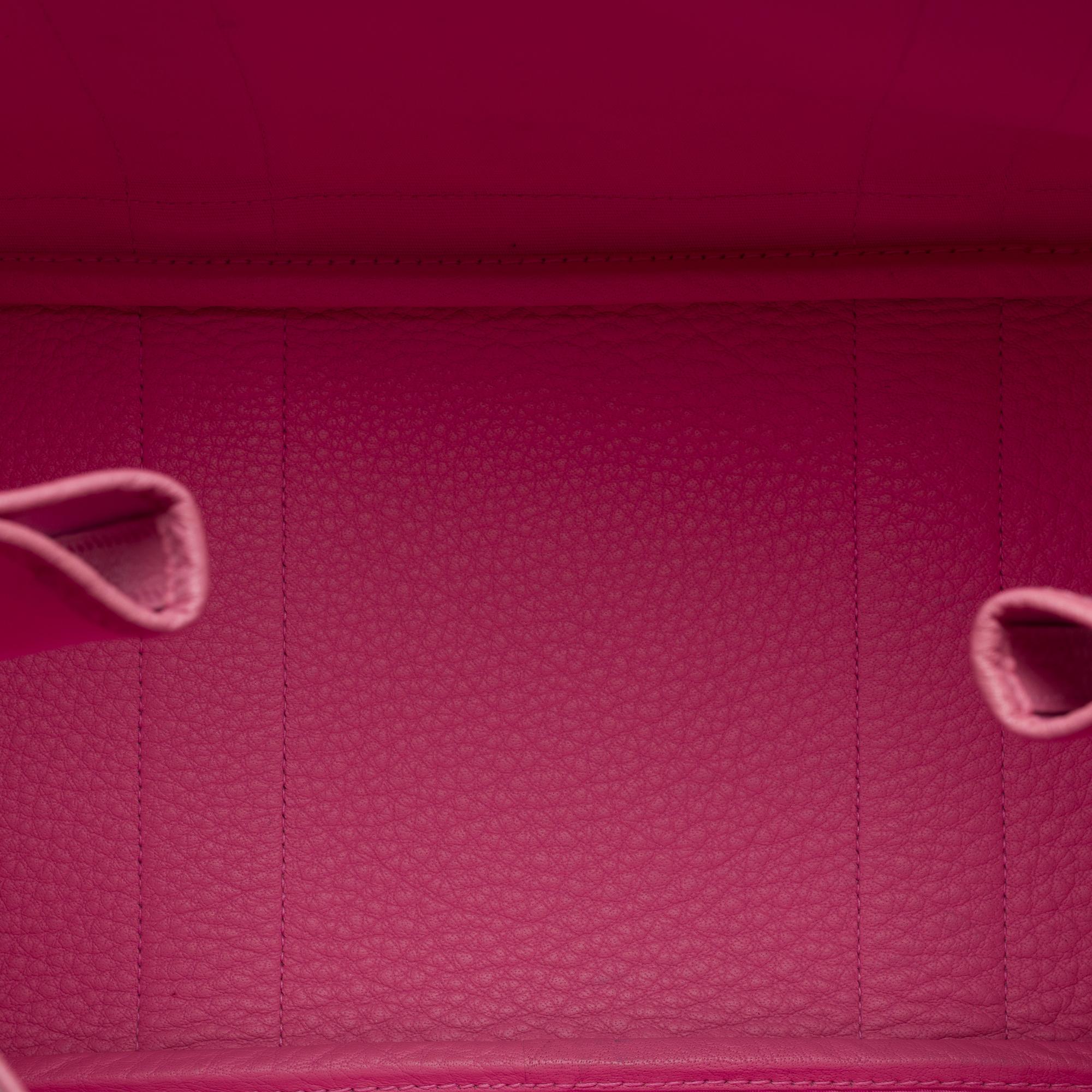 Hermès Garden Party 36 Tote bag in Pink canvas and Taurillon leather, PHW For Sale 4