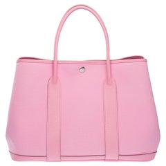 Hermès Garden Party 36 Tote bag in Pink canvas and Taurillon leather, PHW
