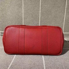 HERMES Garden party 36 Tote Hand Bag Negonda leather red