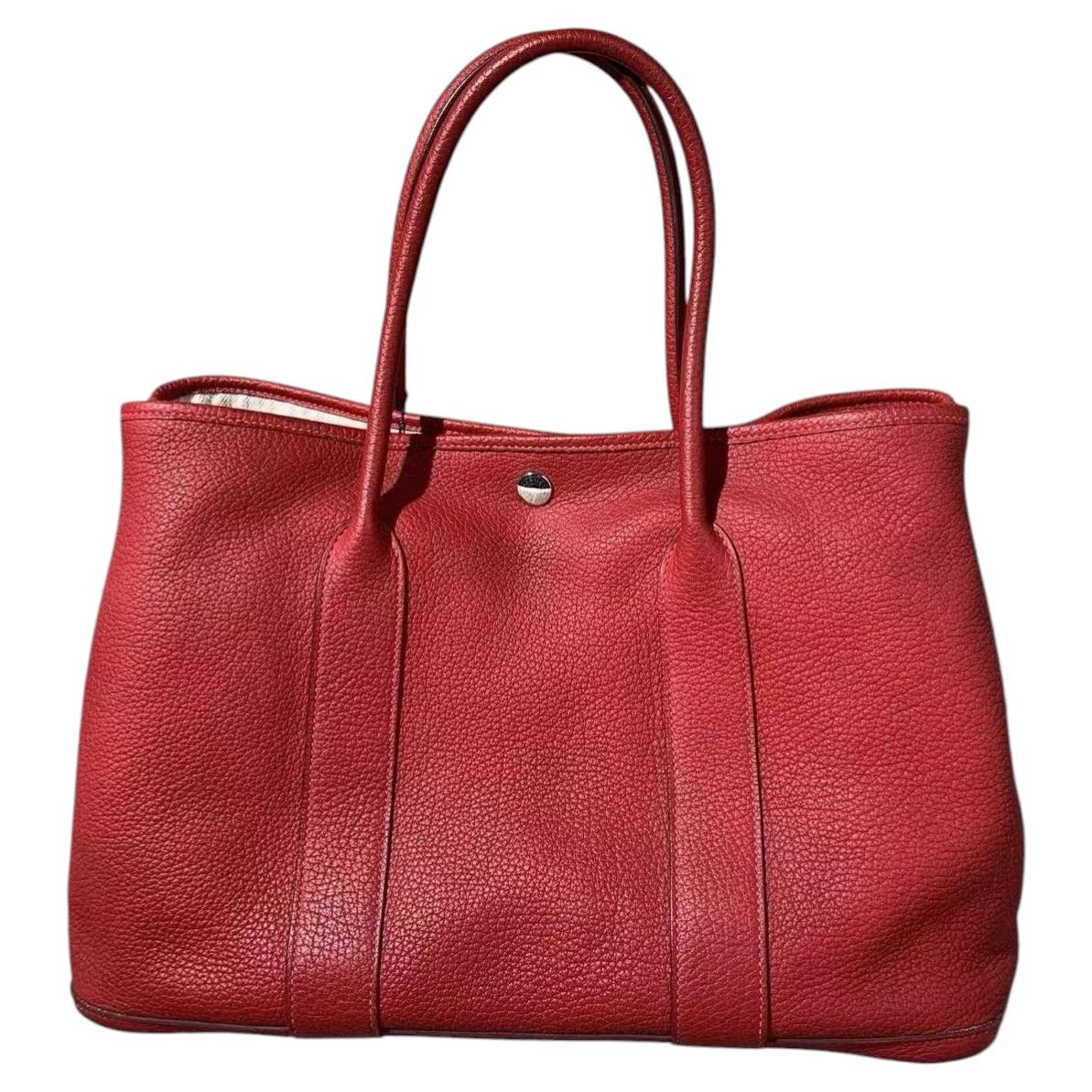HERMES Garden party 36 Tote Handtasche Negonda Leder rot