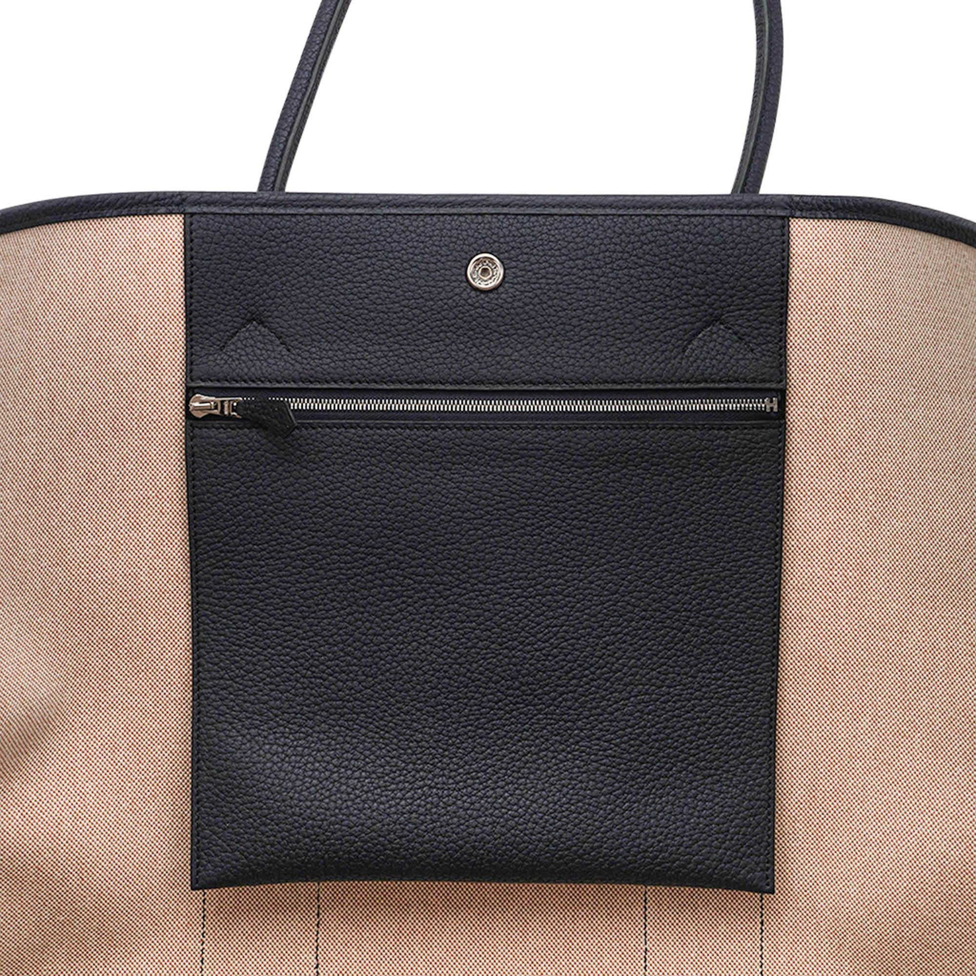 Hermes Garden Party 49 Voyage Bag Ecru Beige Navy and Indigo For Sale 7