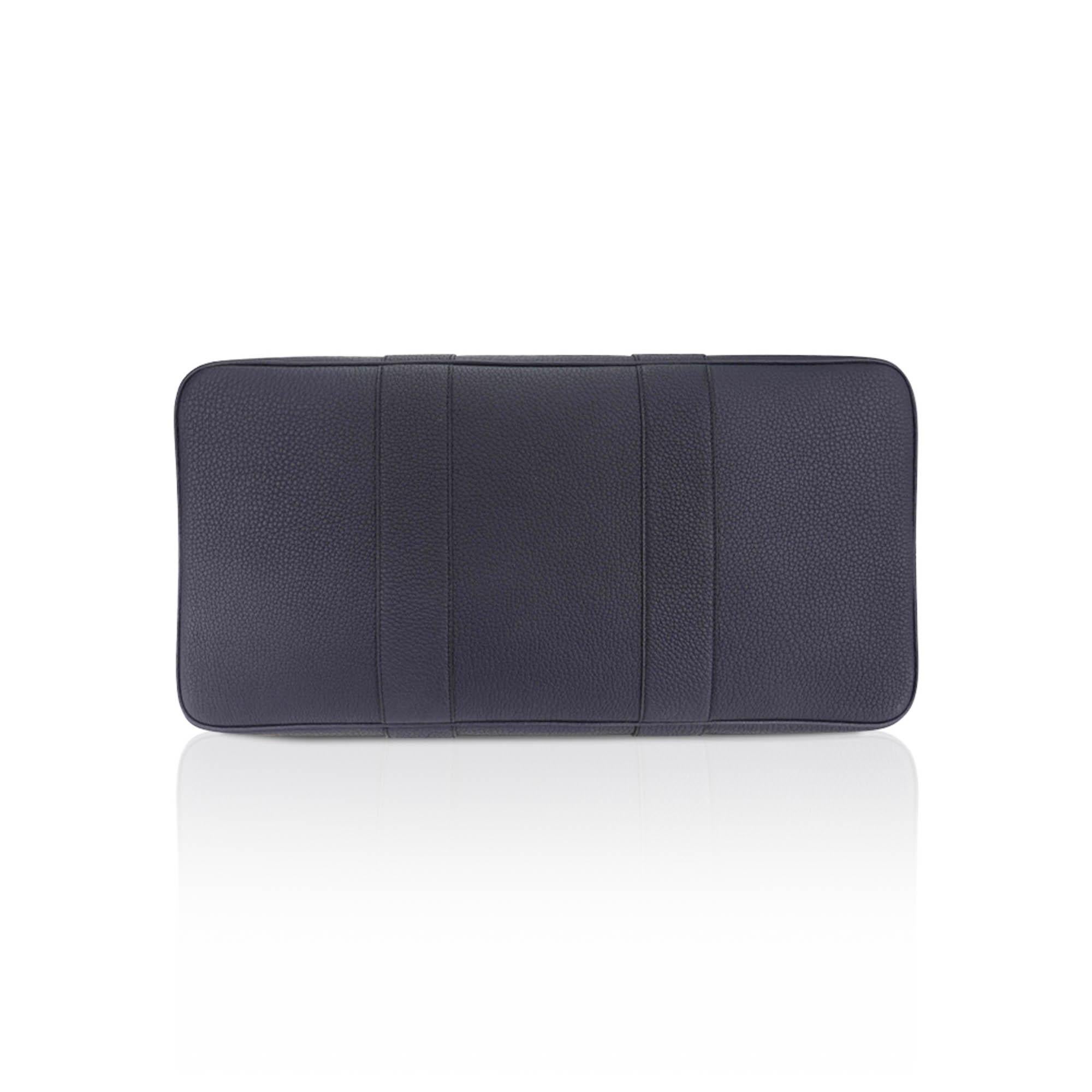 Hermes Garden Party 49 Voyage Bag Ecru Beige Navy and Indigo For Sale 2