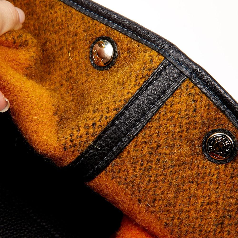 Borsa Hermès Garden Party Nero e Arancione 6