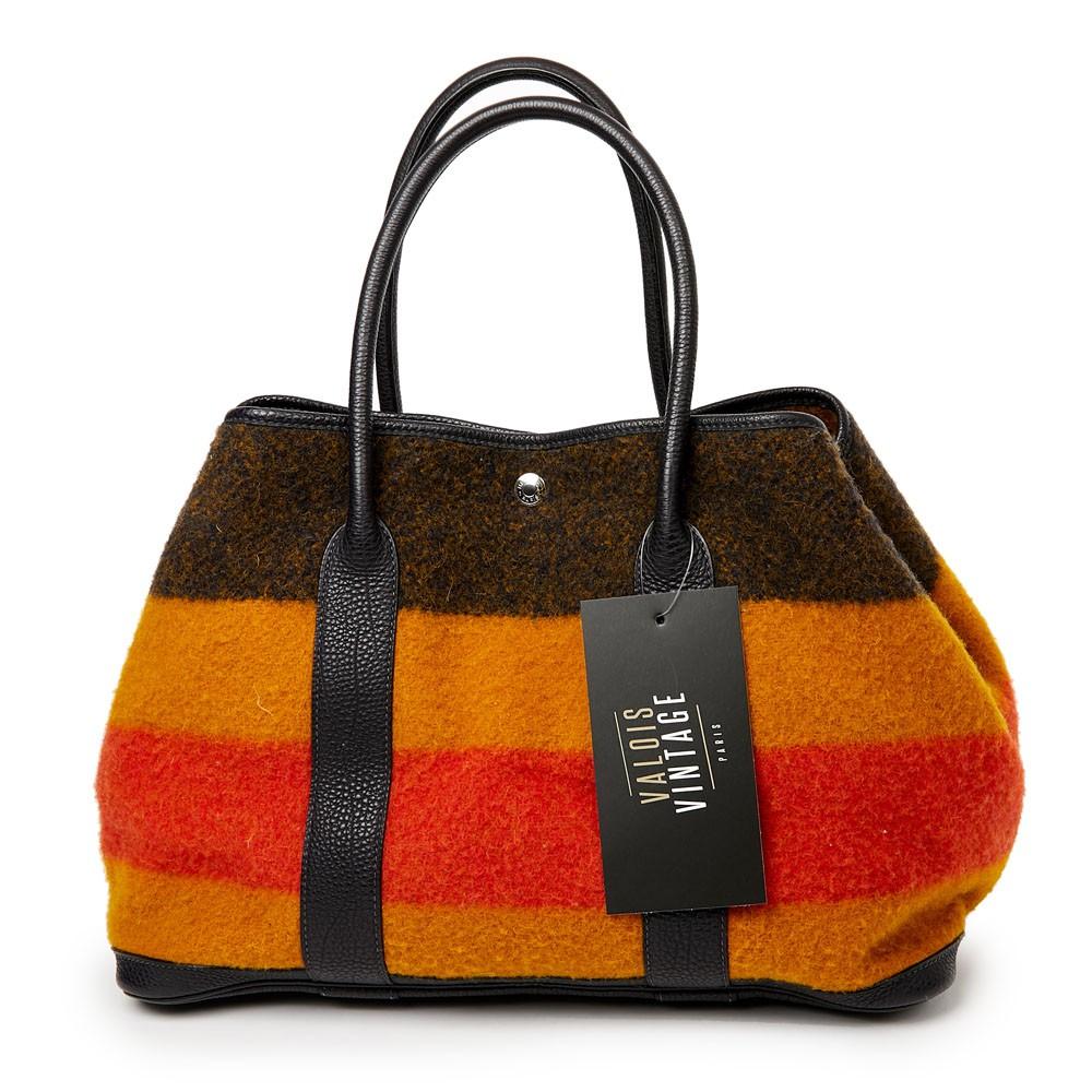 Arancia Borsa Hermès Garden Party Nero e Arancione