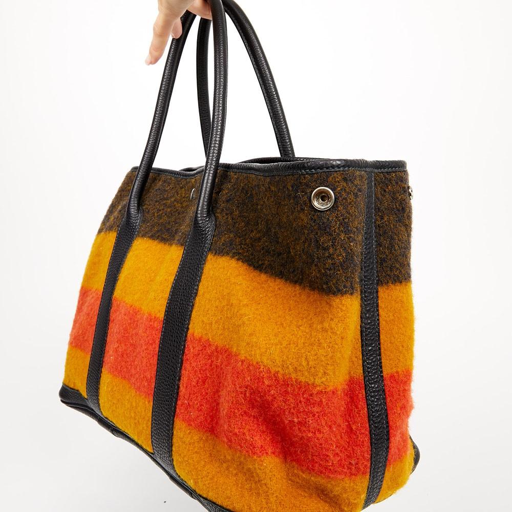 Borsa Hermès Garden Party Nero e Arancione 3