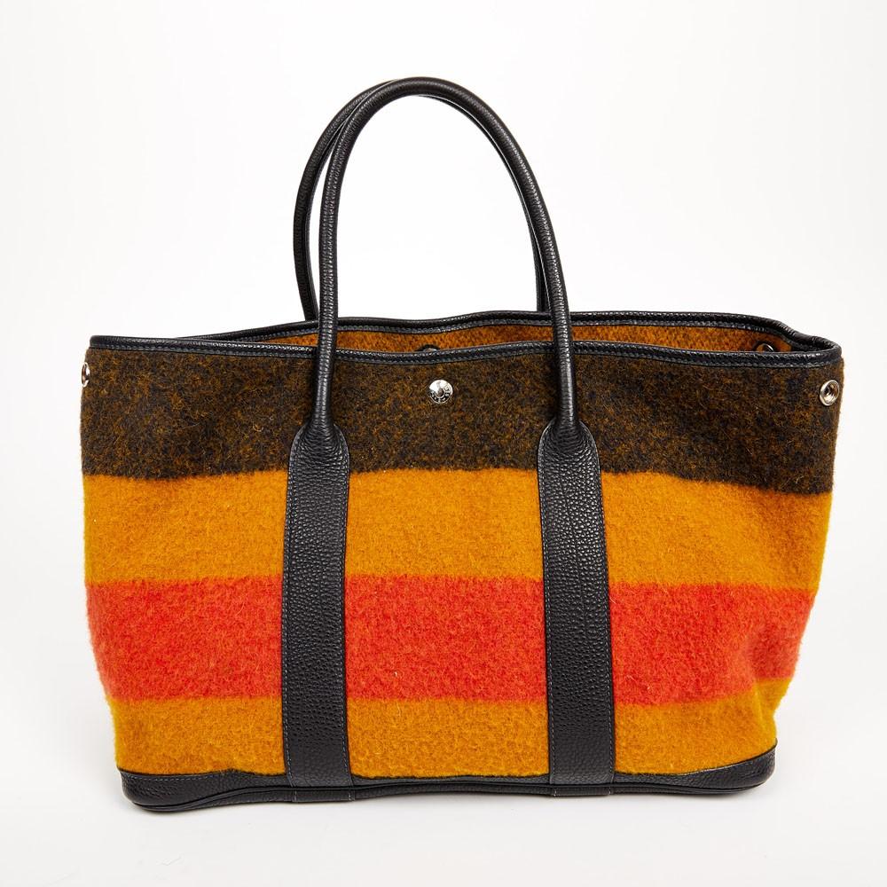 Borsa Hermès Garden Party Nero e Arancione 4