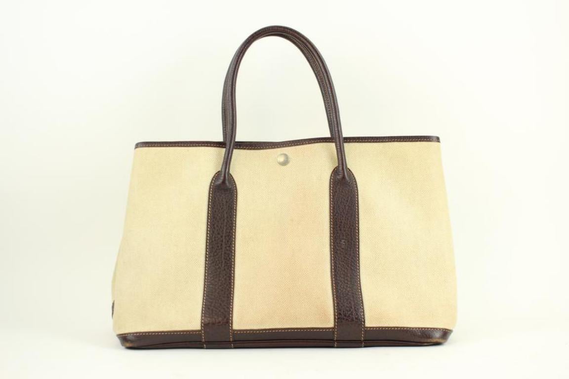 Hermès Garden Party Bordeaux 213827 Brown Tote In Fair Condition For Sale In Forest Hills, NY