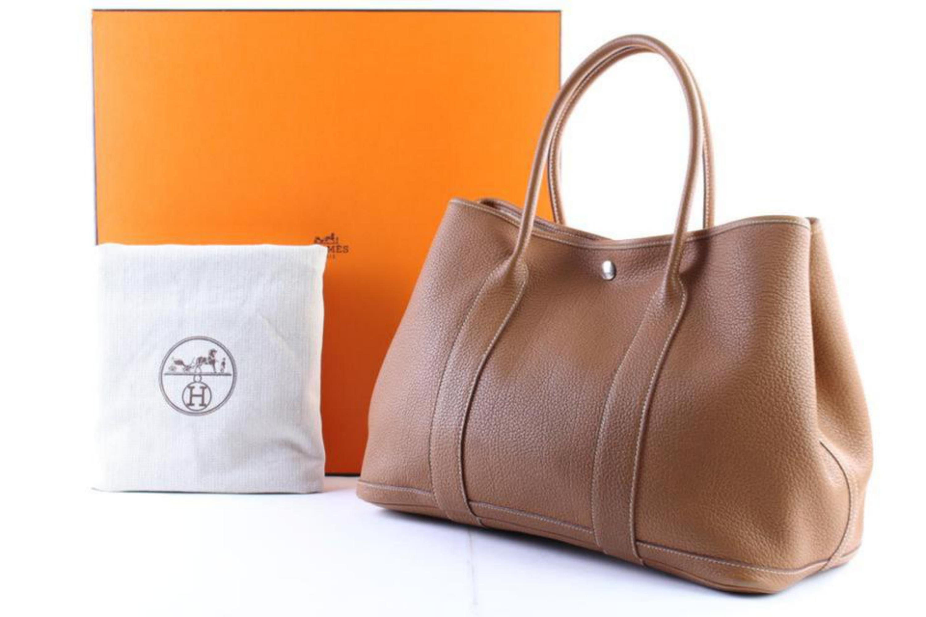 Hermes Burgundy Negonda Leather 30cm Garden Party TPM Bag For Sale at  1stDibs