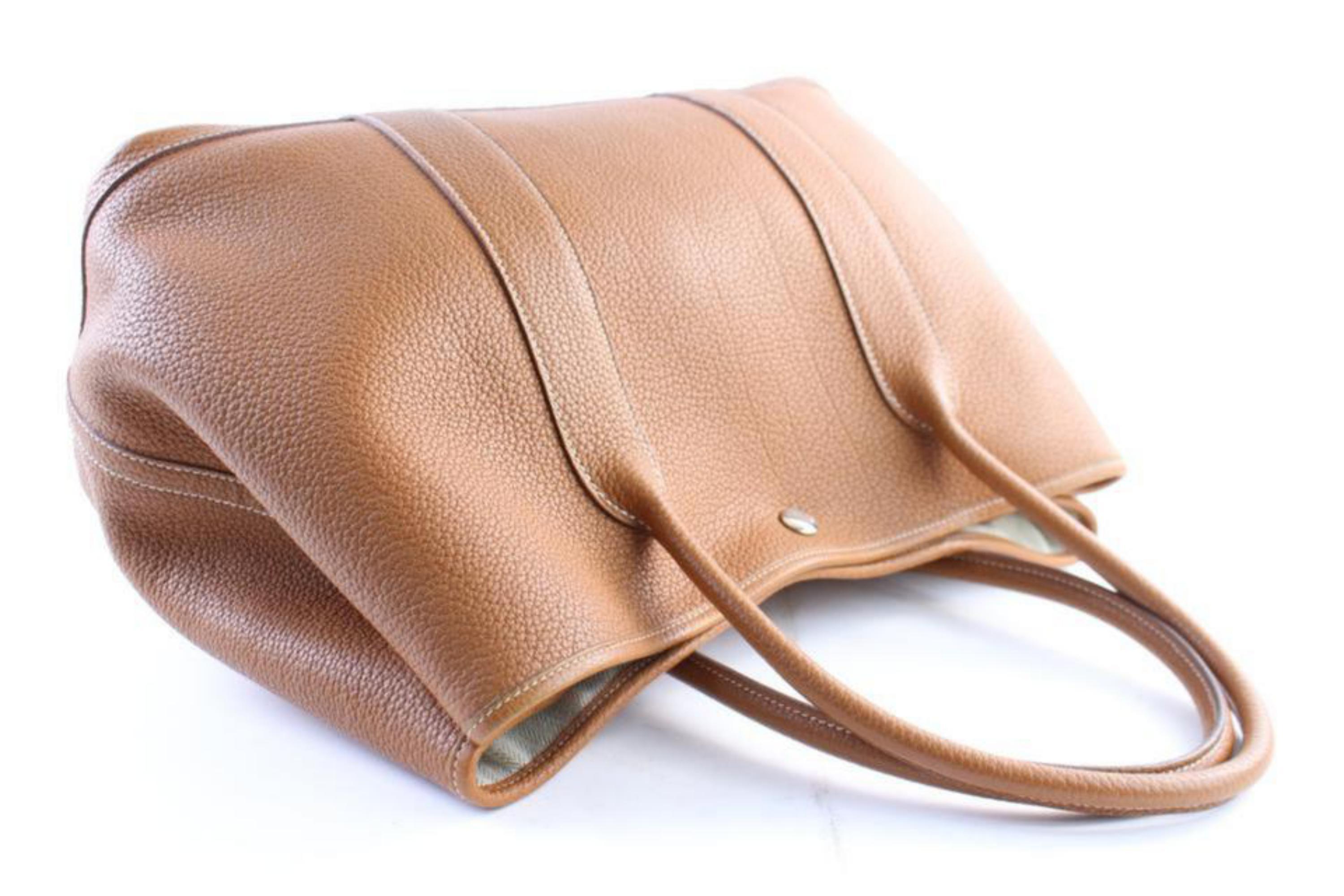 Hermès Garden Party Gold 36 Negonda 1hr0313 Brown Leather Tote In New Condition For Sale In Forest Hills, NY