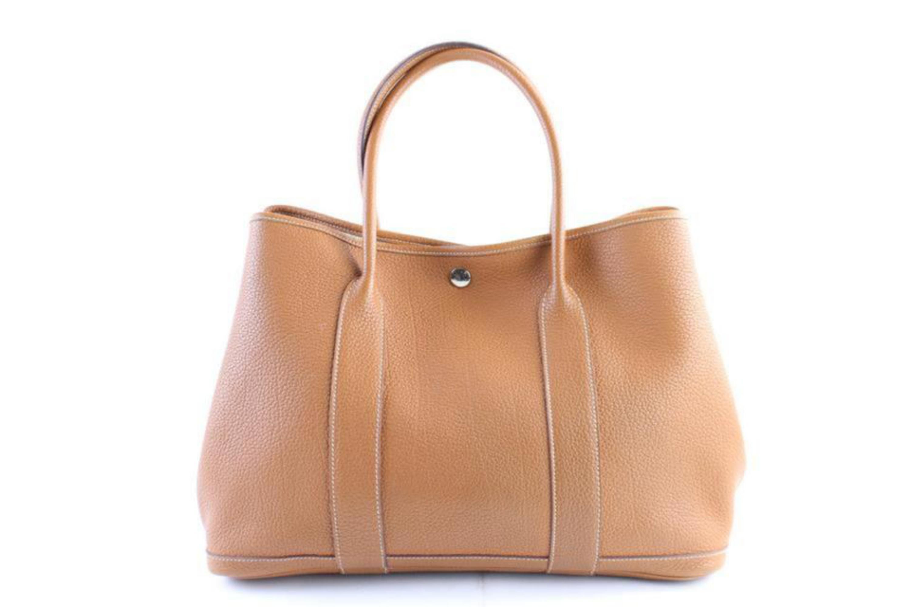 Hermès Garden Party Gold 36 Negonda 1hr0313 Brown Leather Tote For Sale 1