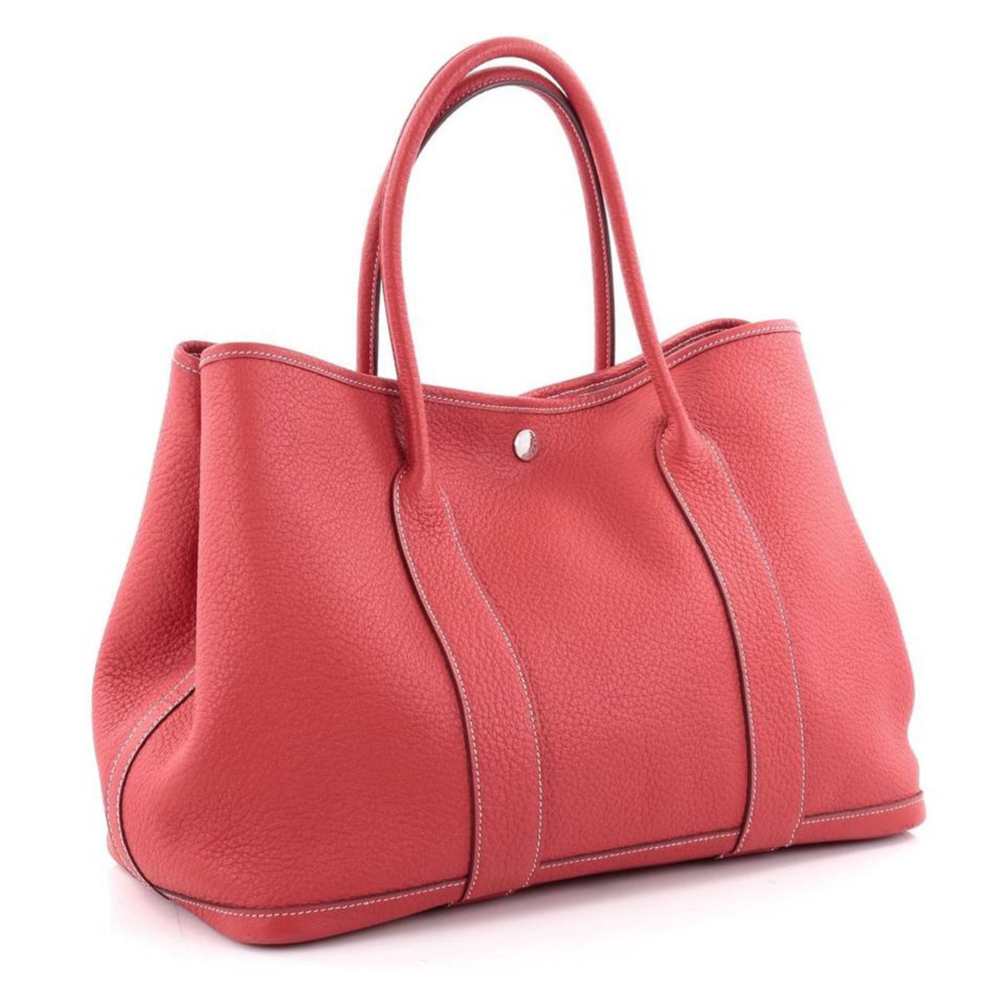 Hermès Garden Party Negonda 36 2hr0207 Red Leather Tote For Sale 4