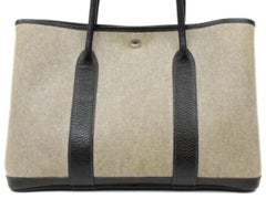 Hermès Garden Party Toile Tote 229862 Grey Coated Canvas Shoulder Bag
