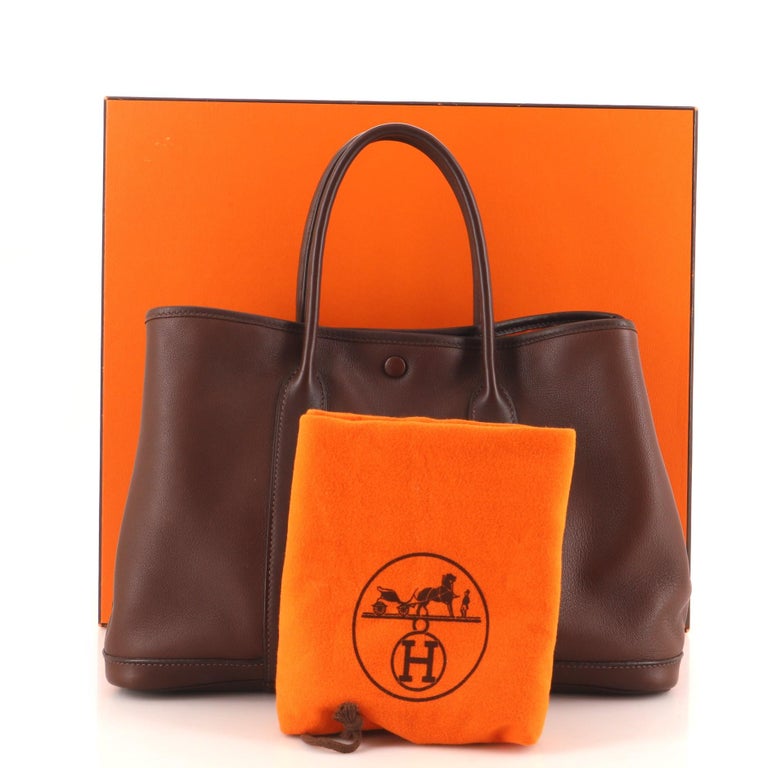 Hermès Garden Party Bag 30 cm PM Size Cactus Canvas + Craie Leather at  1stDibs