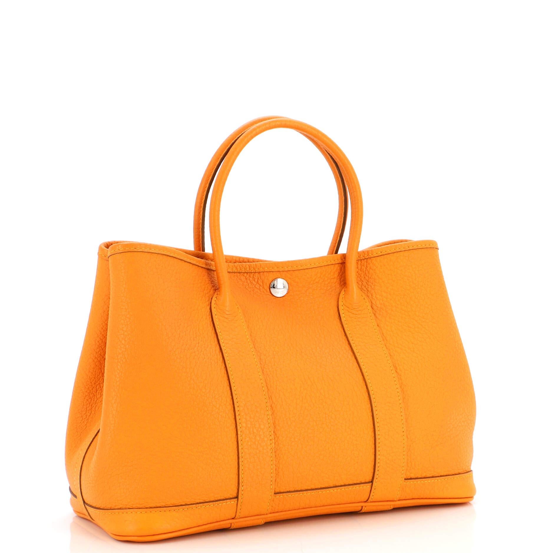 Hermes Garden Party Tote Leather 30 In Fair Condition In NY, NY