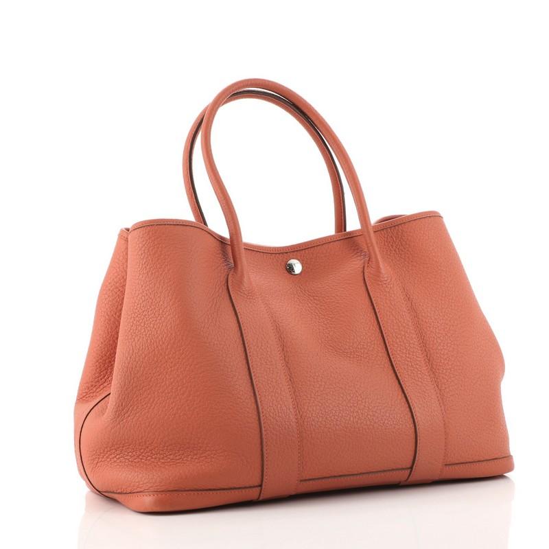 Orange Hermes Garden Party Tote Leather 36