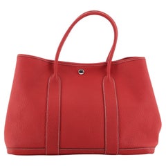 Hermes Garden Party 36cm (Stamp P) Rouge Casaque Negonda Leather, Silver  Hardware, with Dust Cover
