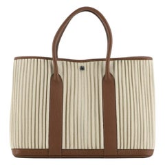 Hermes Garden Party Tote Ribbed Canvas and Leather 36