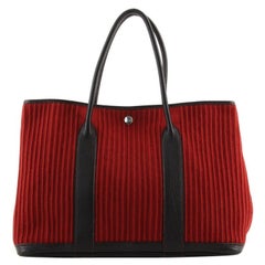 Hermes Garden Party Tote Ribbed Canvas and Leather 36