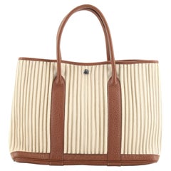Hermes Garden Party Tote Ribbed Canvas and Leather 36