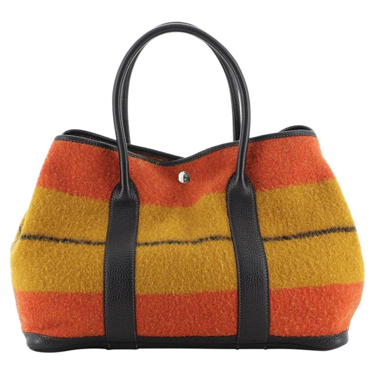 Hermes Garden Party Tote Rocabar and Leather 36 at 1stDibs